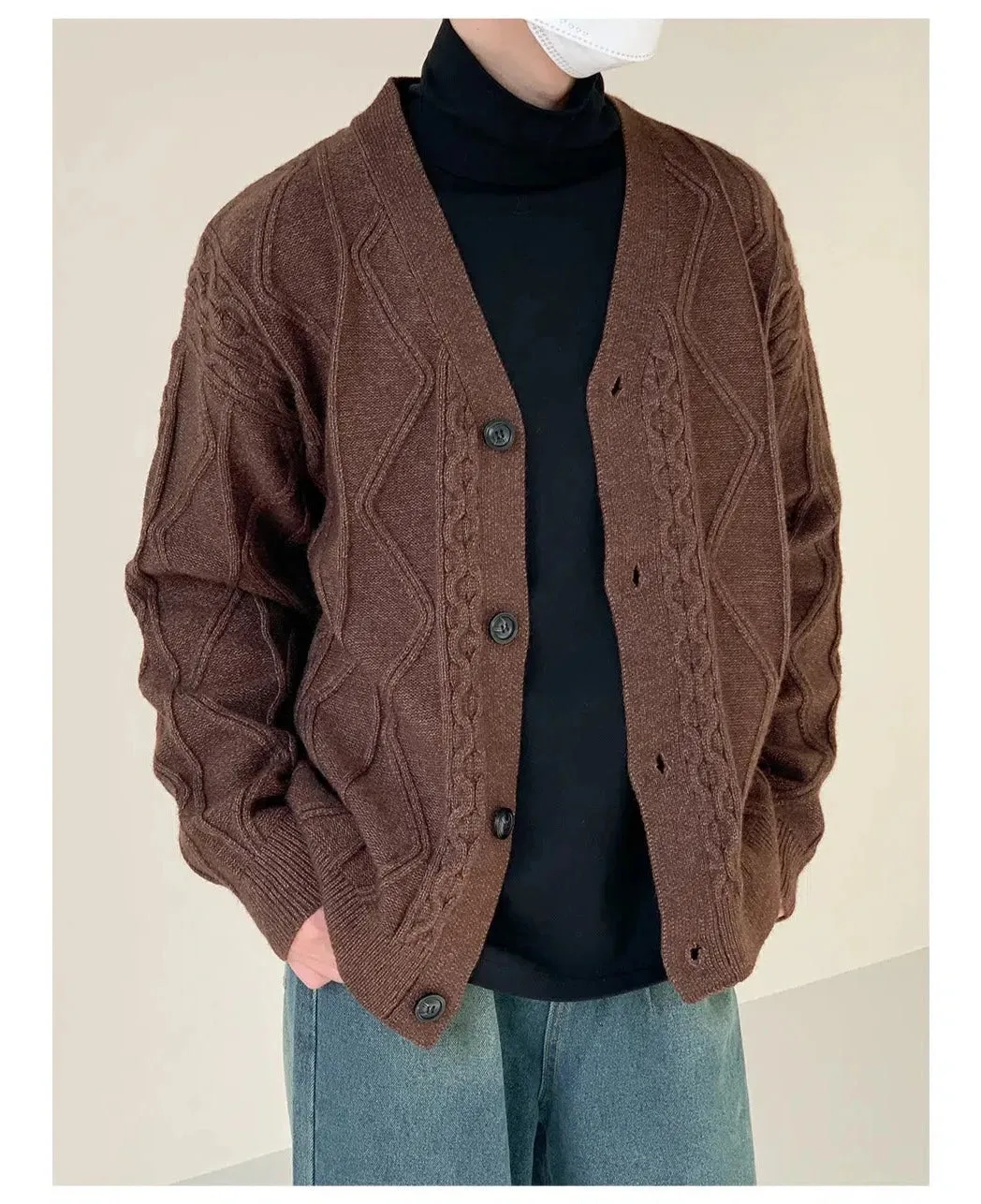 Vintage Brown Knit Cardigan