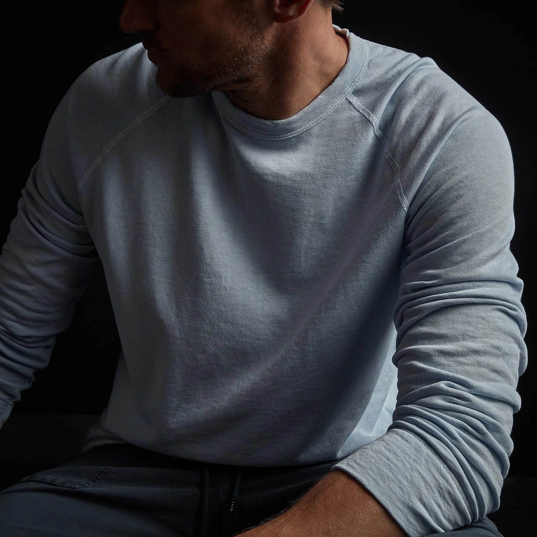 Vintage French Terry Sweatshirt - Powder Blue Pigment