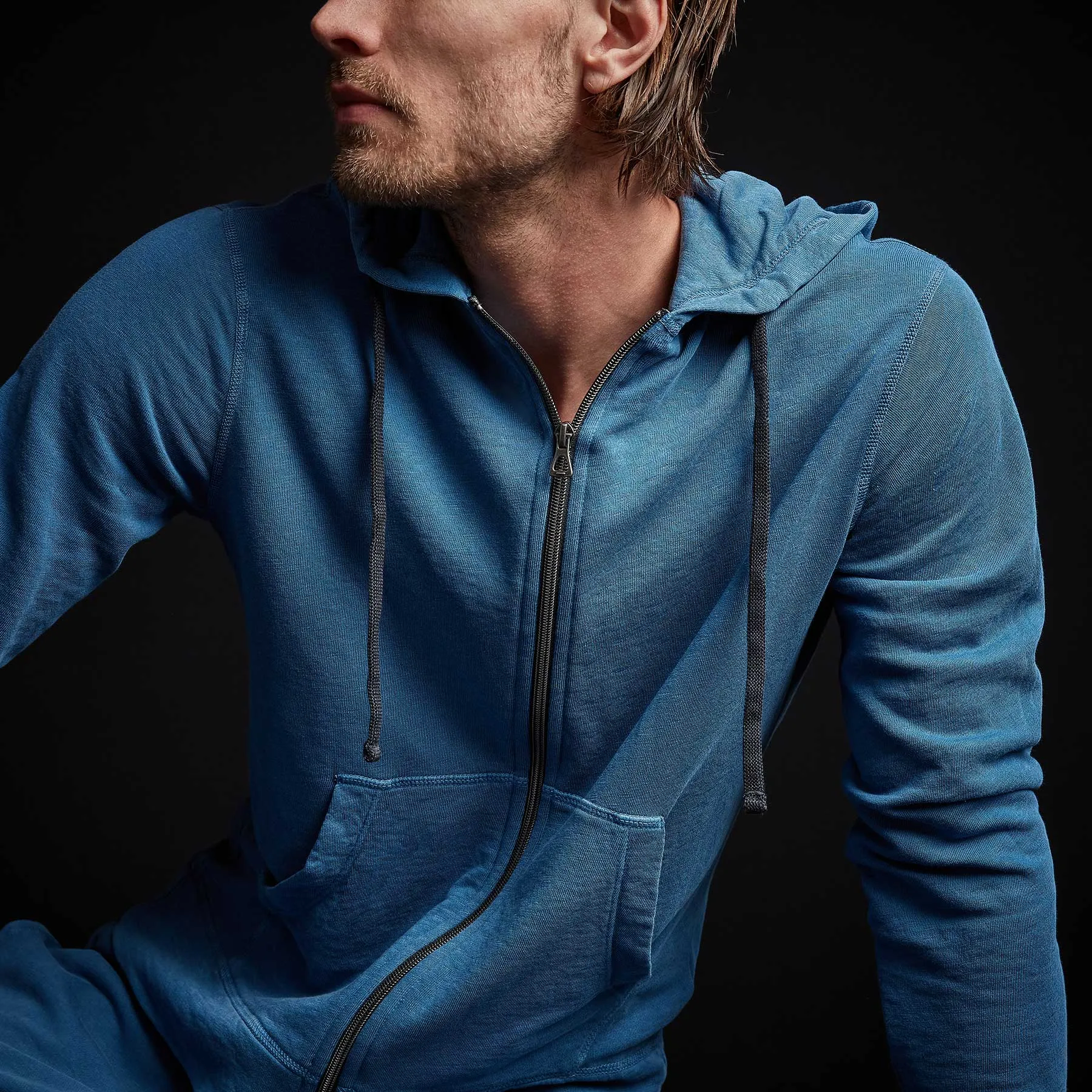 Vintage French Terry Zip Up Hoodie - Bolt Pigment