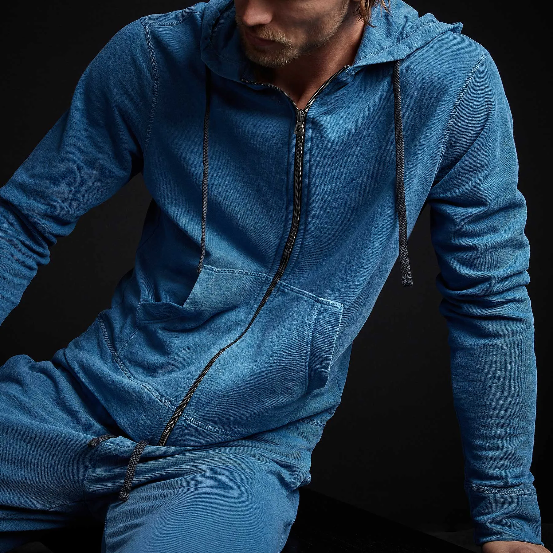 Vintage French Terry Zip Up Hoodie - Bolt Pigment