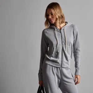 Vintage French Terry Zip Up Hoodie - Breeze Pigment