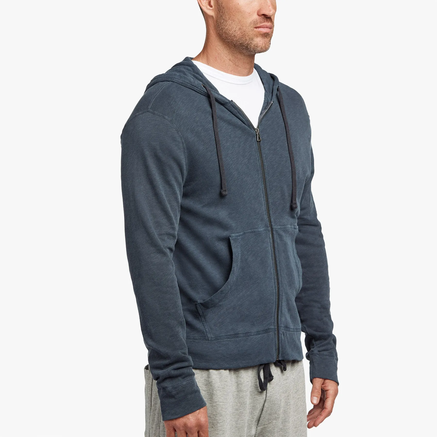 Vintage French Terry Zip Up Hoodie - Deep