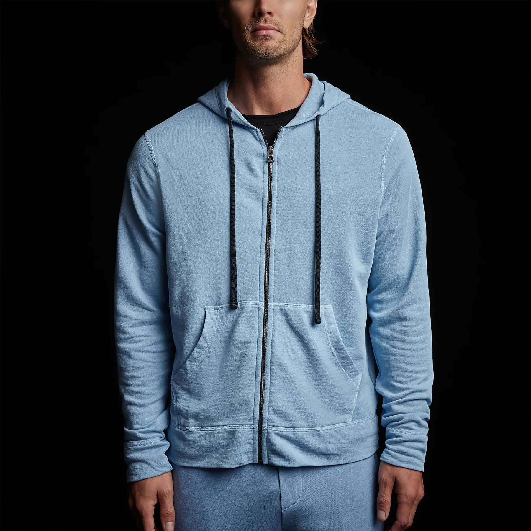 Vintage French Terry Zip Up Hoodie- Delta Pigment