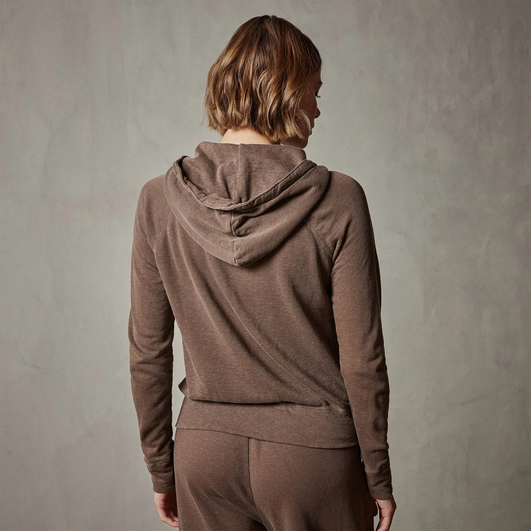 Vintage French Terry Zip Up Hoodie - Fox Pigment