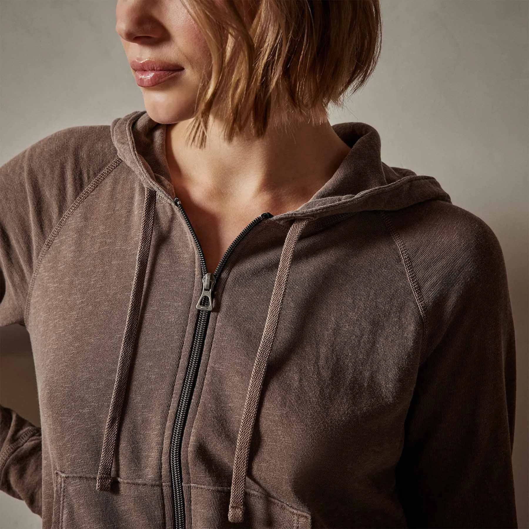 Vintage French Terry Zip Up Hoodie - Fox Pigment