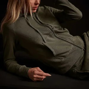 Vintage French Terry Zip Up Hoodie - Old Whiskey Pigment
