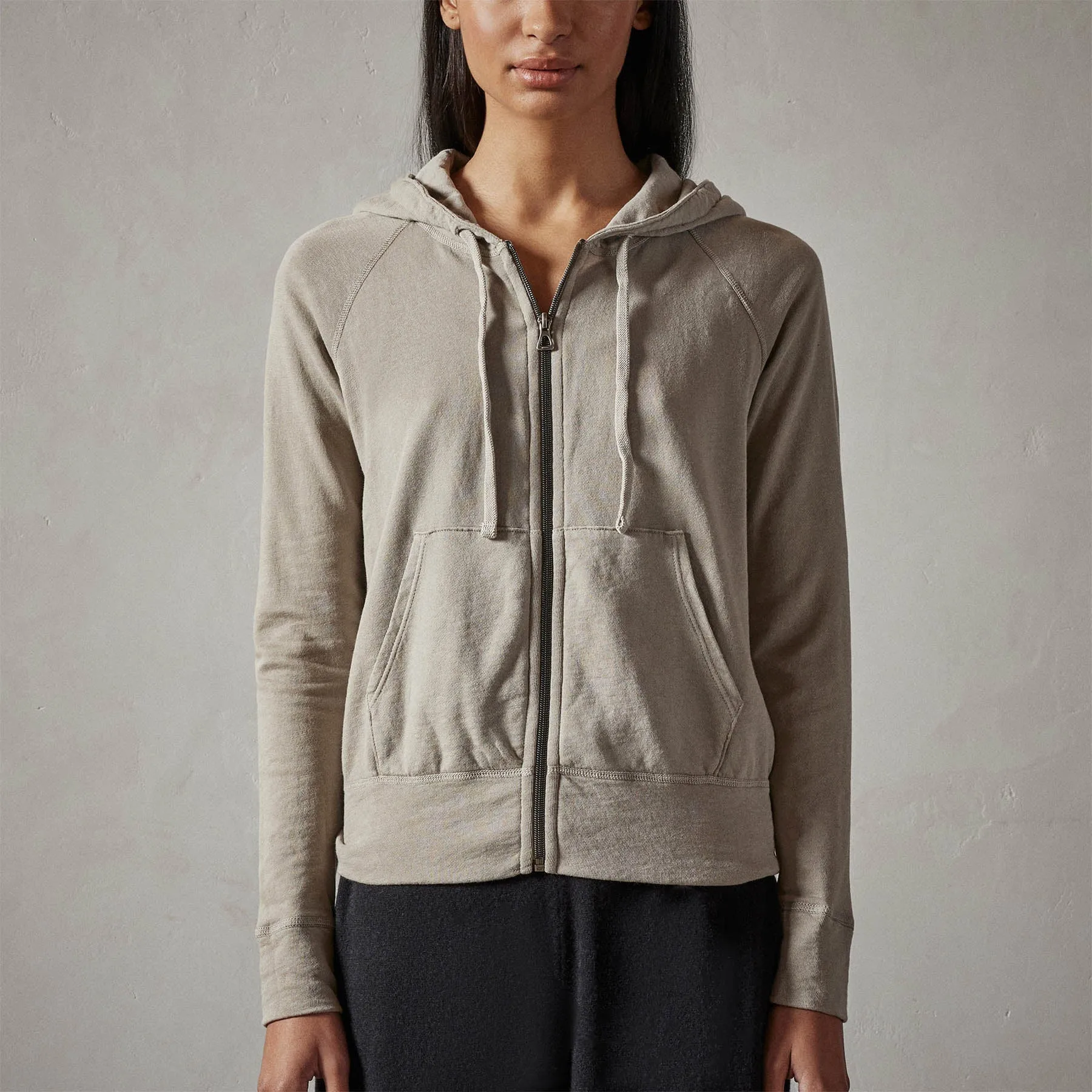 Vintage French Terry Zip Up Hoodie - String Pigment