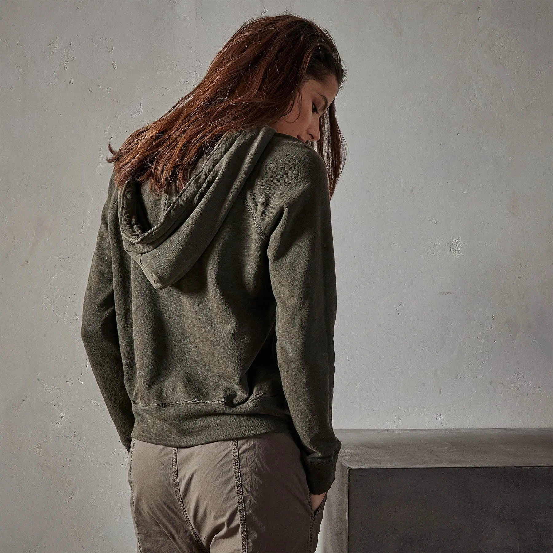 Vintage French Terry Zip Up Hoodie - Tent Pigment