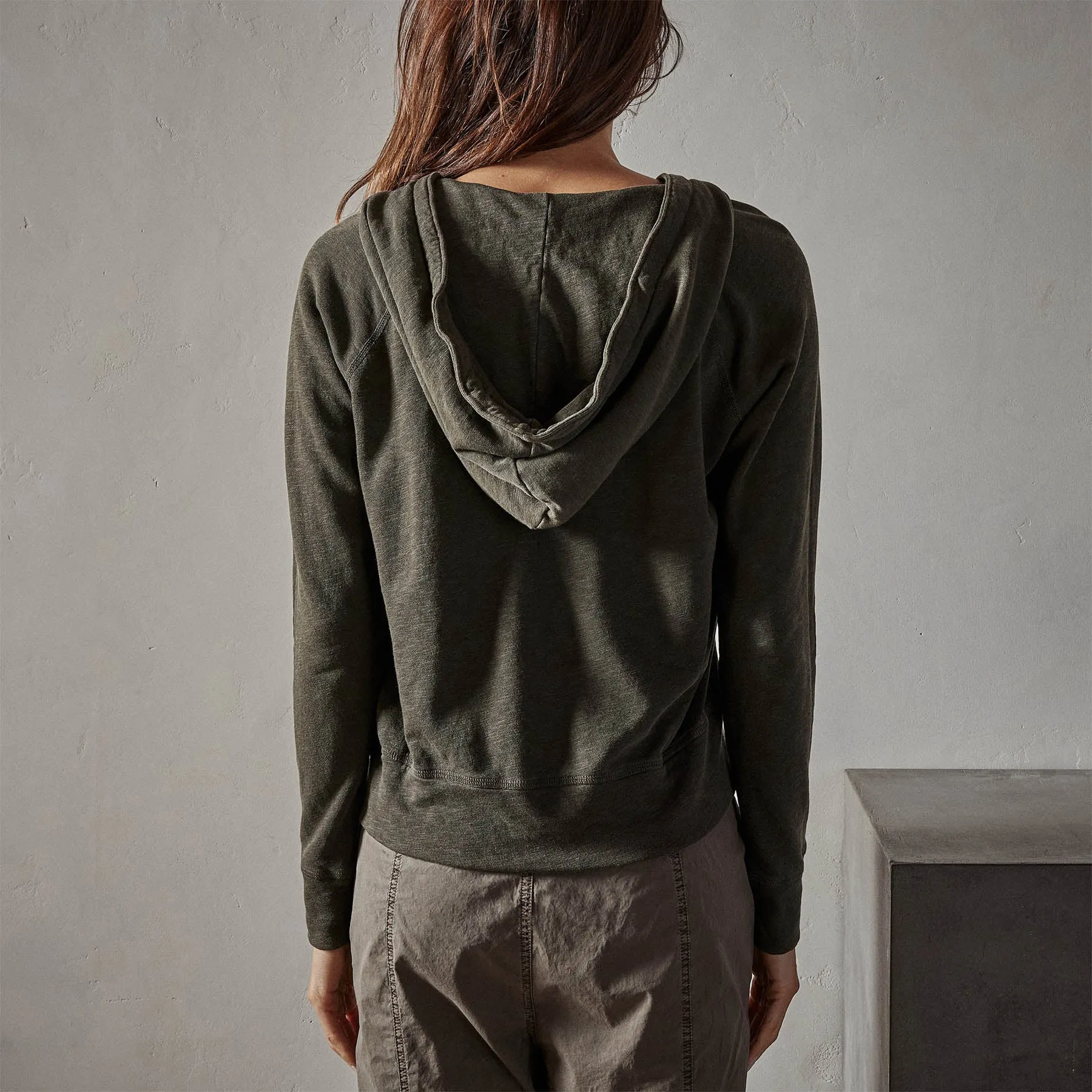 Vintage French Terry Zip Up Hoodie - Tent Pigment