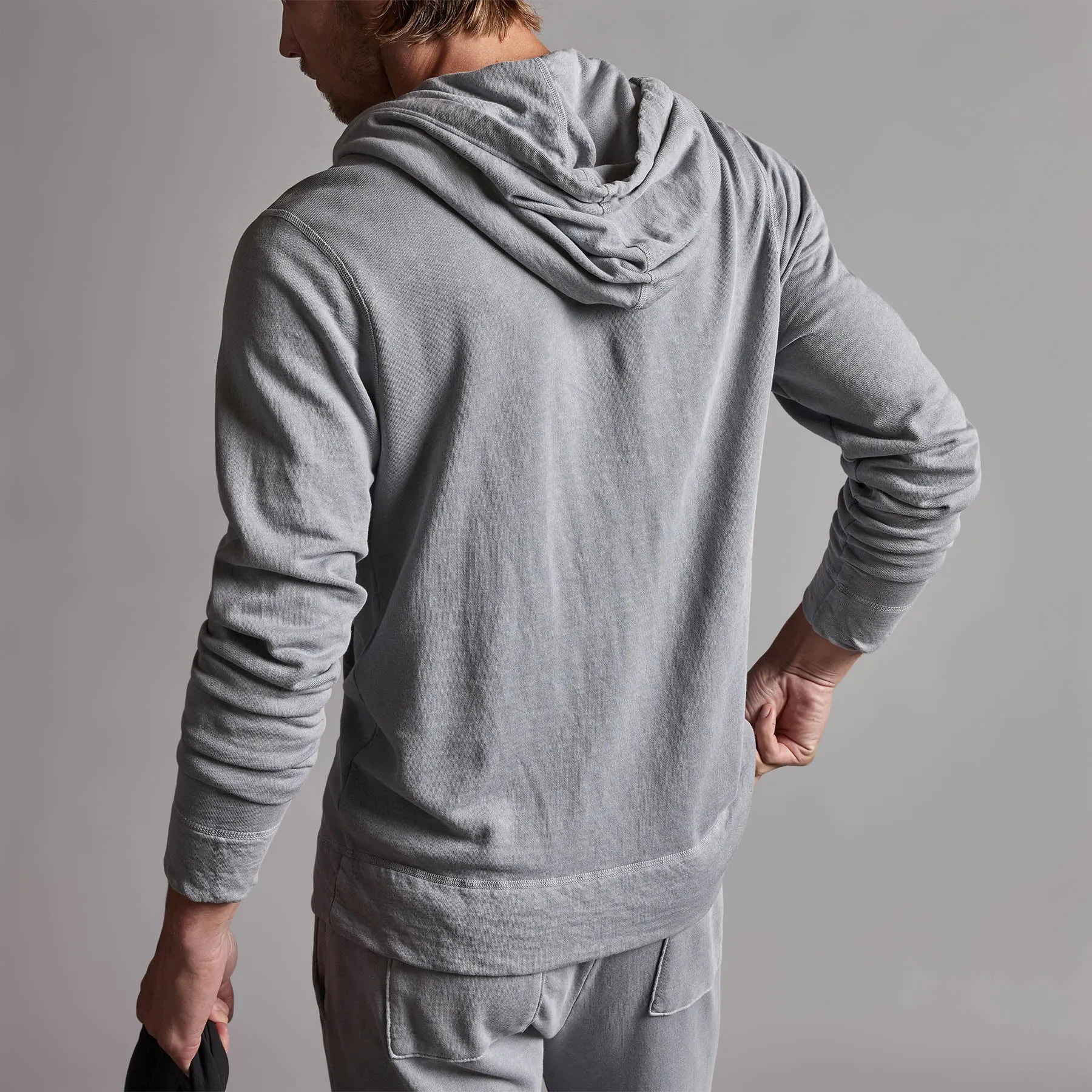 Vintage French Terry Zip Up Hoody - Breeze Pigment