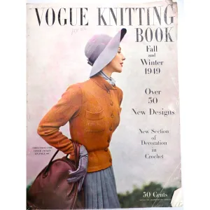Vintage Magazine Vogue Knitting Book, Fall and Winter 1949 50   designs How To