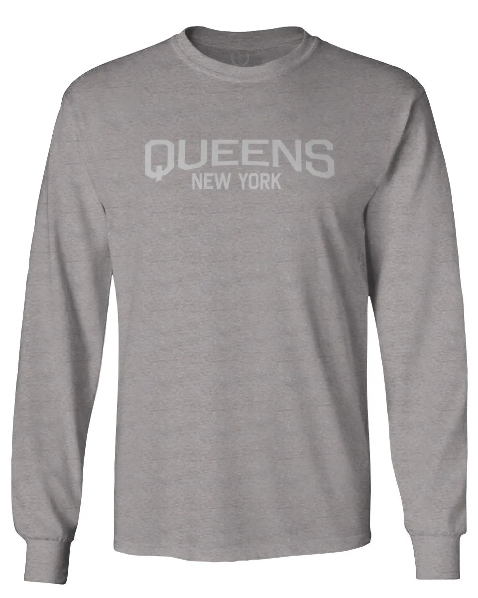 Vintage New York Queens NYC Cool Hipster Street wear mens Long sleeve t shirt