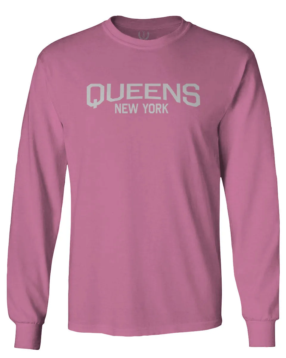 Vintage New York Queens NYC Cool Hipster Street wear mens Long sleeve t shirt