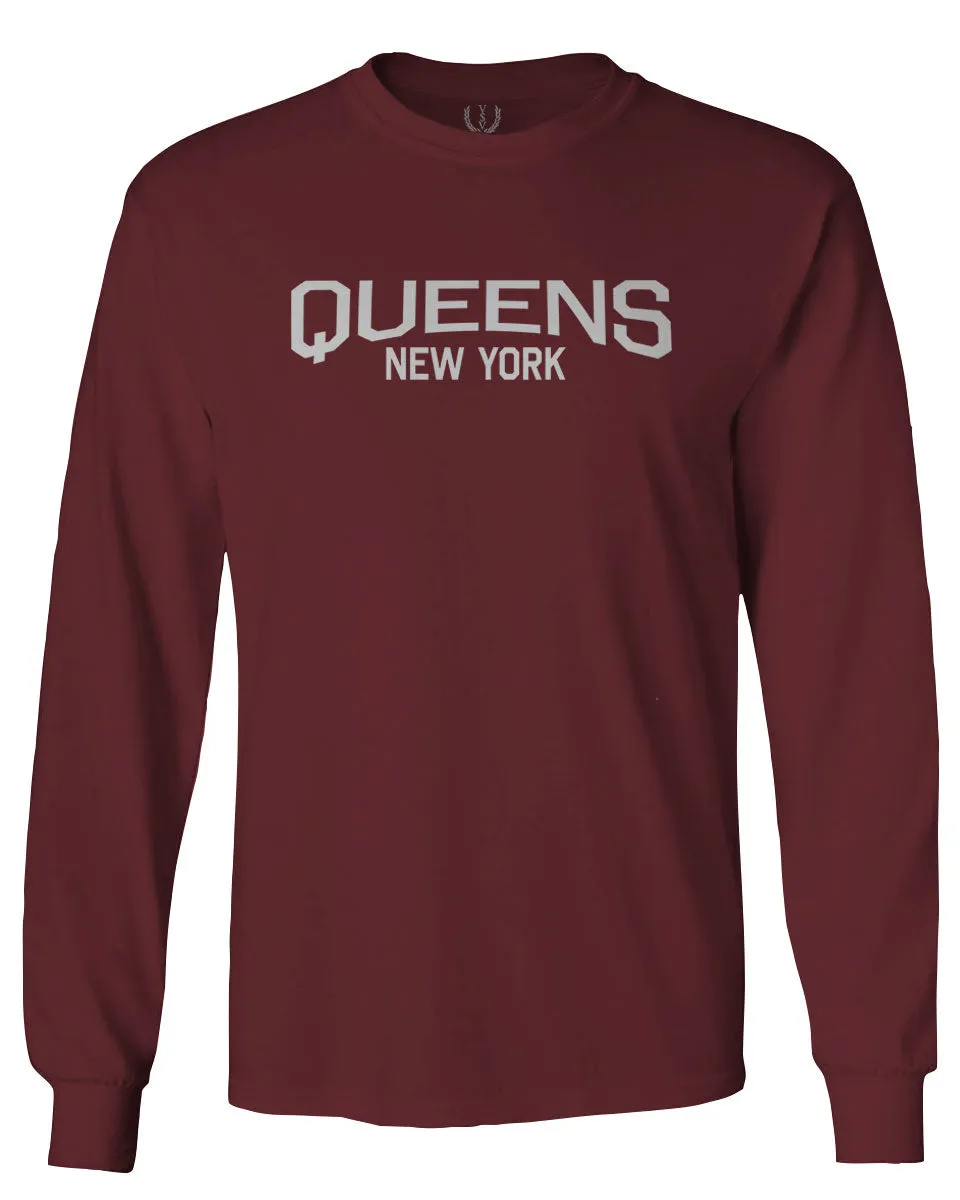 Vintage New York Queens NYC Cool Hipster Street wear mens Long sleeve t shirt
