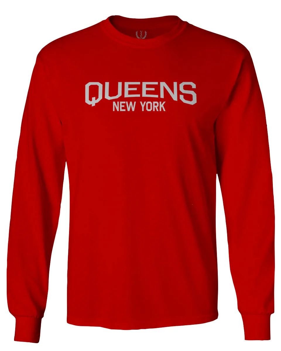 Vintage New York Queens NYC Cool Hipster Street wear mens Long sleeve t shirt