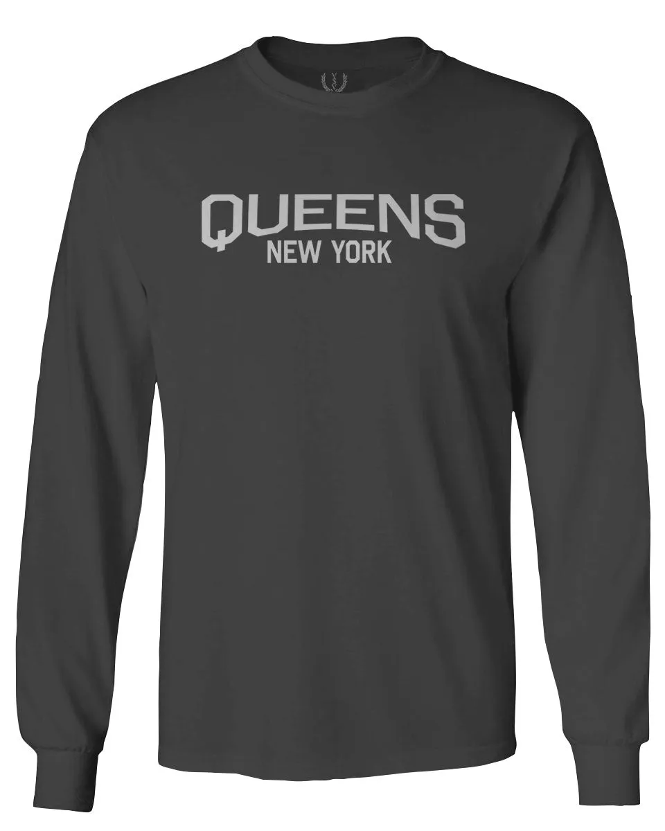 Vintage New York Queens NYC Cool Hipster Street wear mens Long sleeve t shirt