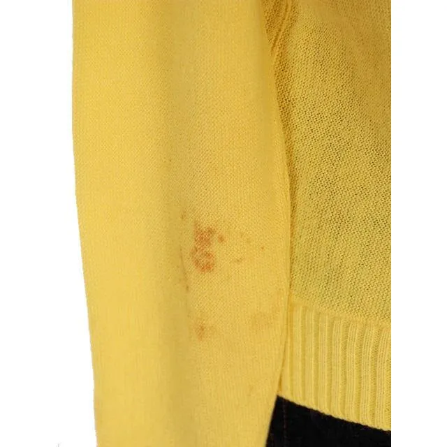 Vintage  Orlon Cardigan Yellow Golf Embroidery  M 1960s Haymaker