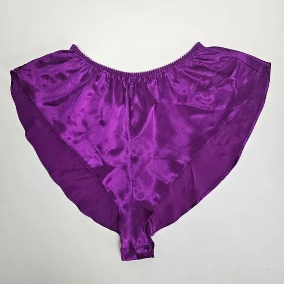 Vintage Victoria's Secret Satin Lace 2 Piece Pajama Shorts Cami Set M Gold Label