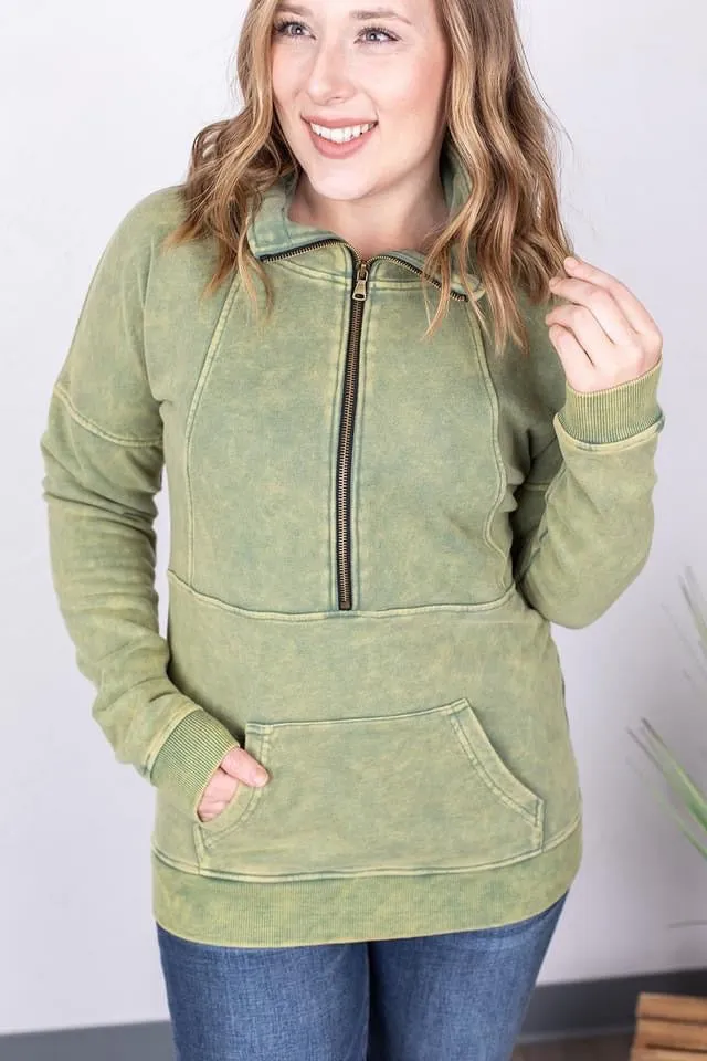 Vintage Wash Half-Zips