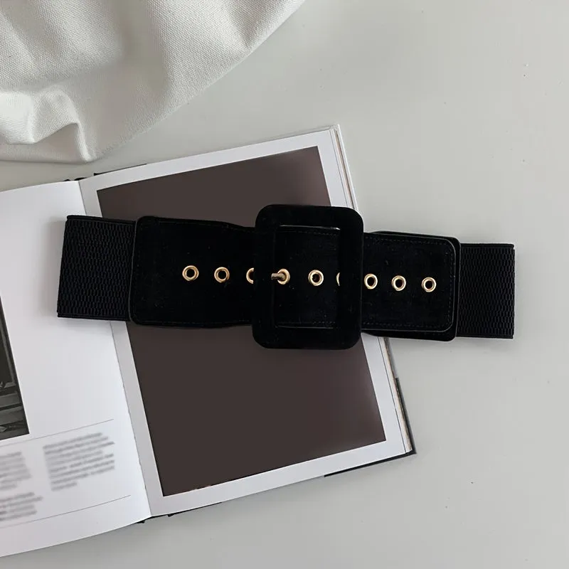 Vintage Wide Belt for Women Versatile with Jackets Coats Sweaters