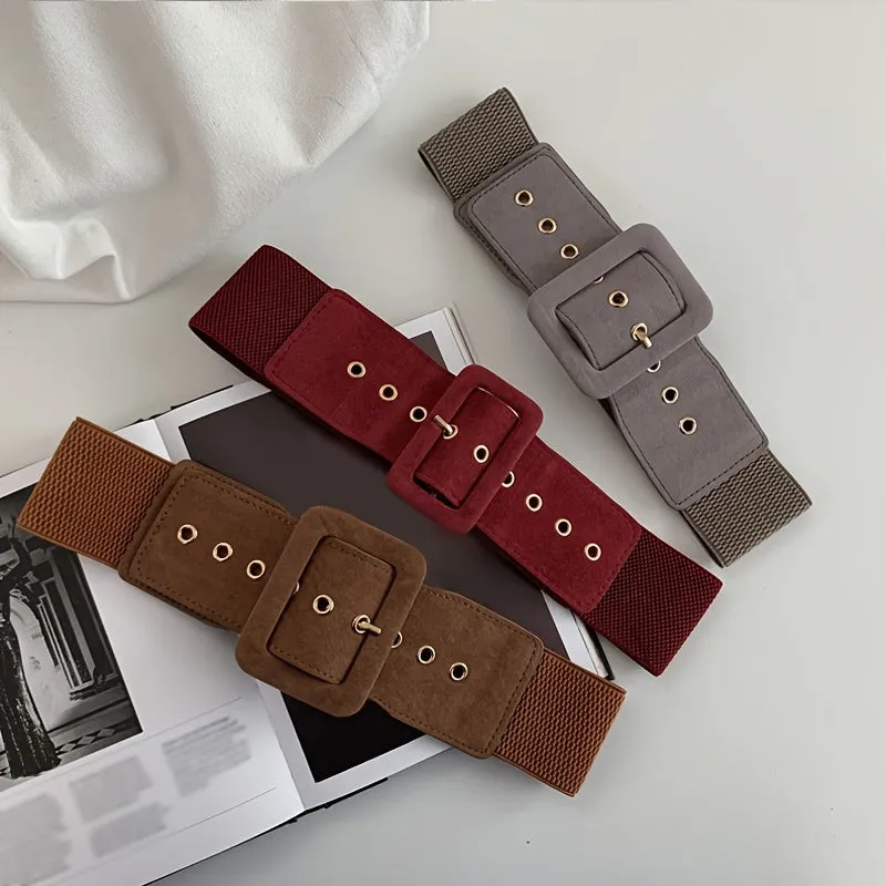Vintage Wide Belt for Women Versatile with Jackets Coats Sweaters