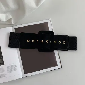 Vintage Wide Belt for Women Versatile with Jackets Coats Sweaters
