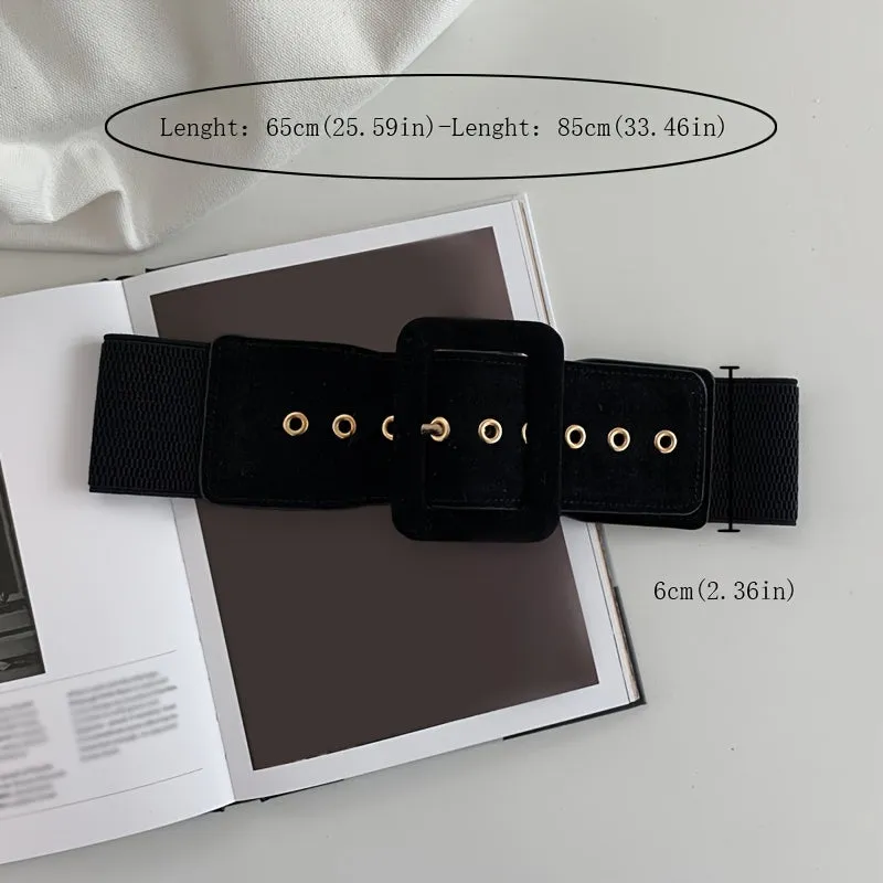 Vintage Wide Belt for Women Versatile with Jackets Coats Sweaters