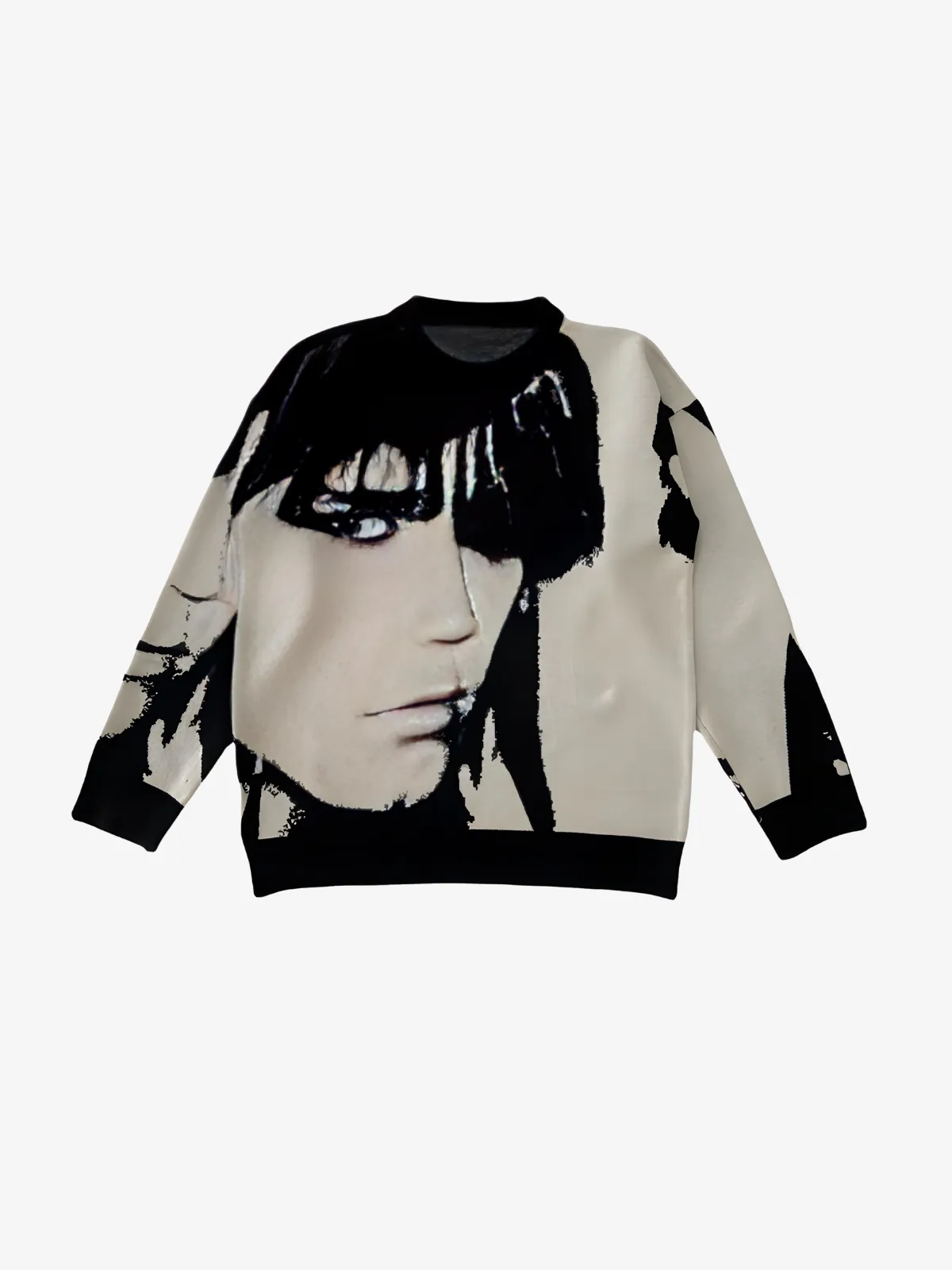 VINTAGE Y2K FACE SWEATER