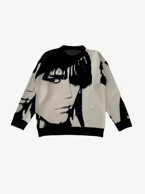 VINTAGE Y2K FACE SWEATER