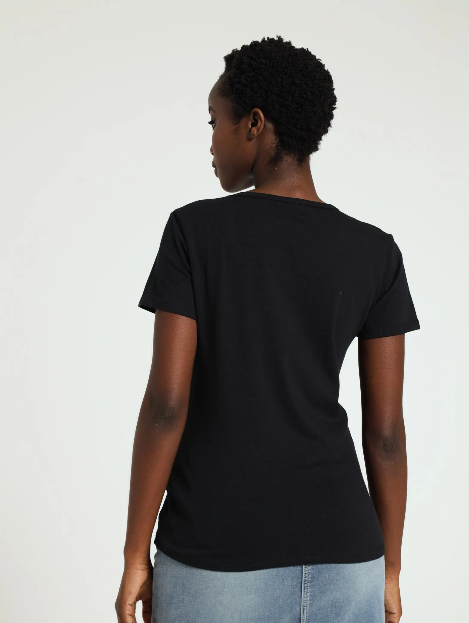 Voop Neck Stretch Tee - Black