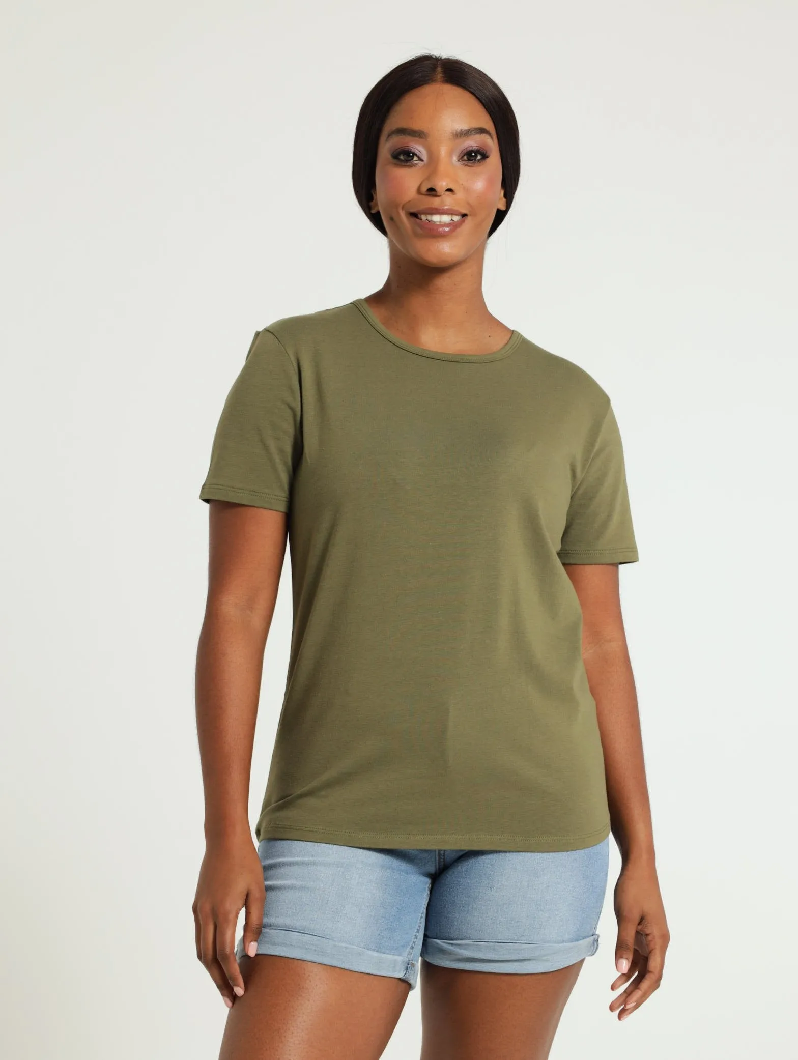 Voop Neck Stretch Tee - Fatigue