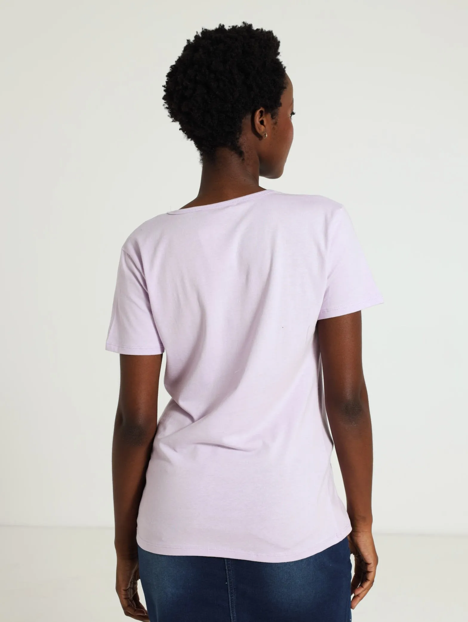 Voop Neck Stretch Tee - Lilac