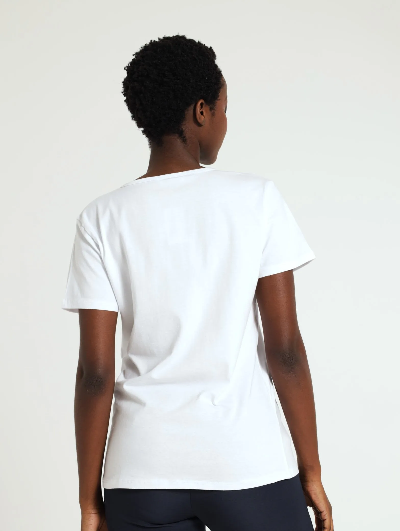 Voop Neck Stretch Tee - White