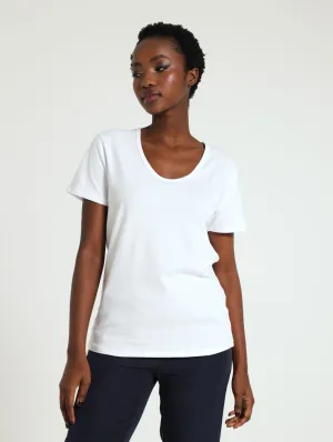 Voop Neck Stretch Tee - White