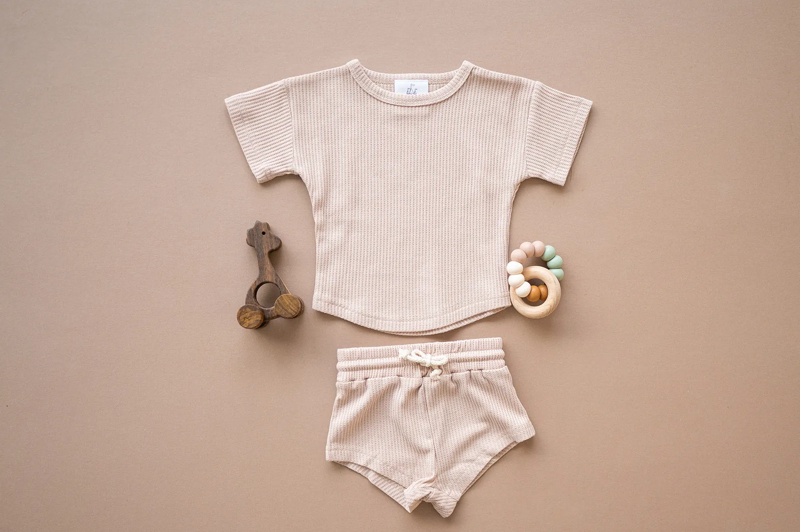 Waffle Knit Set- Beige