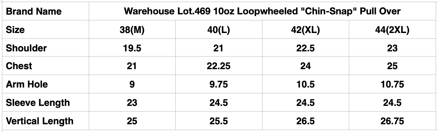 Warehouse Lot.469 10oz Loopwheeled "Chin-Snap" Pull Over (Oatmeal)