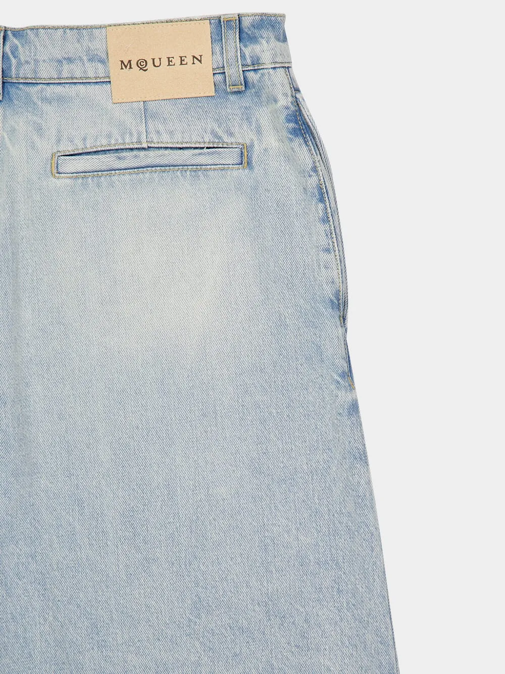 Washed Blue Stonewashed Denim Shorts