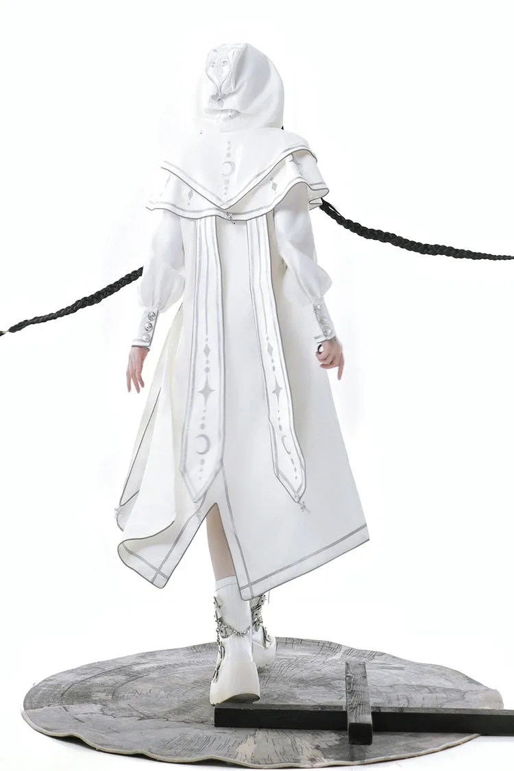 White Bionic Dimension Futuristic Mechanical Style Print Ouji Fashion Lolita Shorts