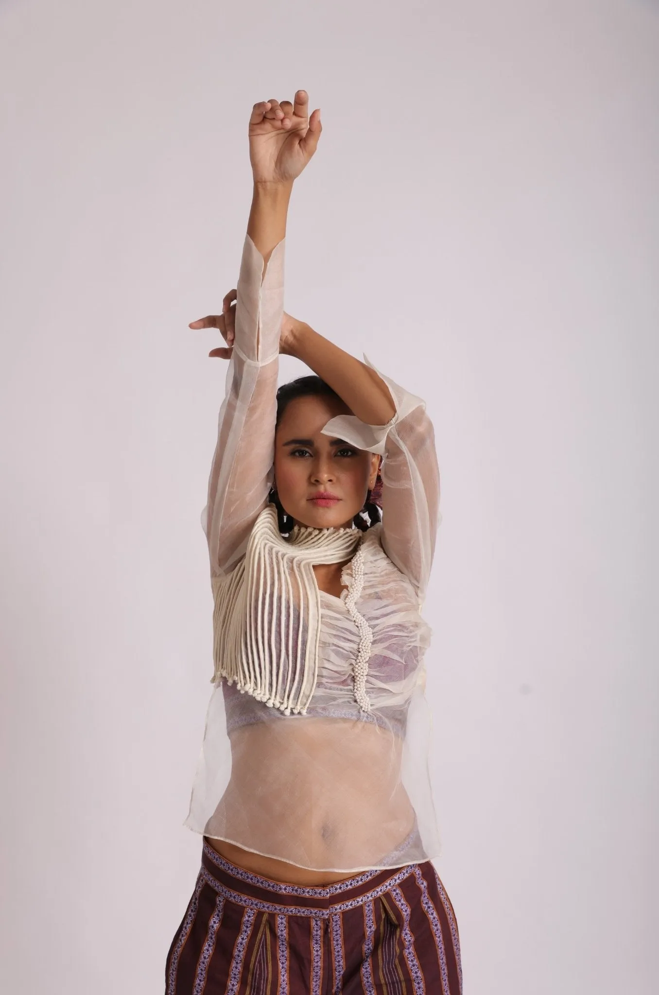 White Corded Top