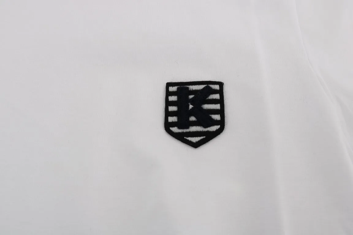 White Cotton Stretch Crewneck T-Shirt