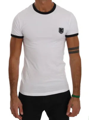 White Cotton Stretch Crewneck T-Shirt