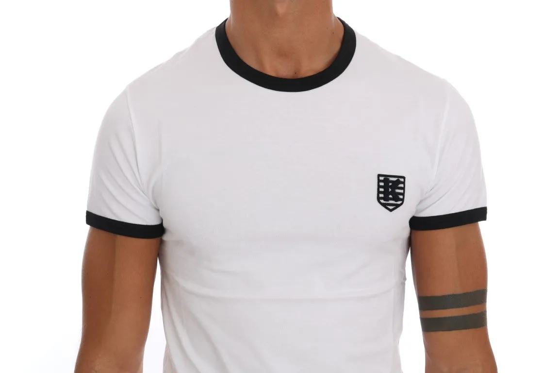 White Cotton Stretch Crewneck T-Shirt