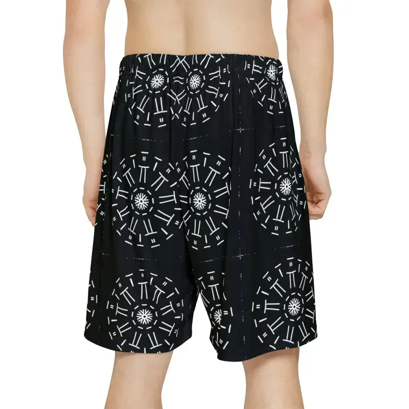 White Pattern Men's Sports Shorts for Ultimate Workout