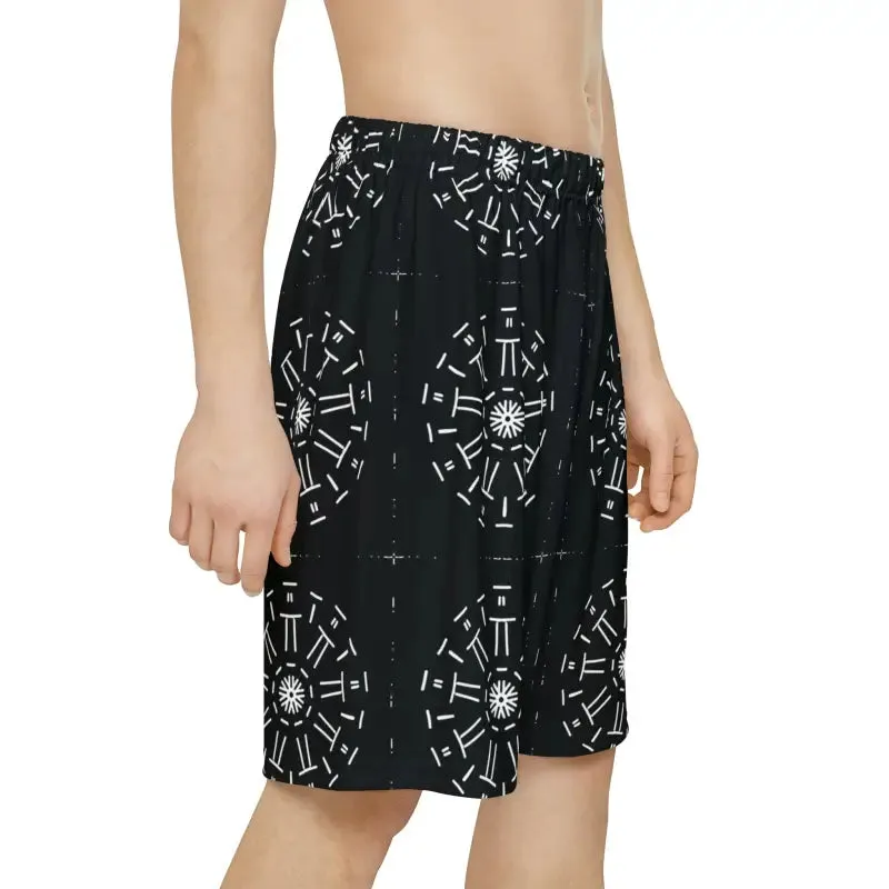 White Pattern Men's Sports Shorts for Ultimate Workout