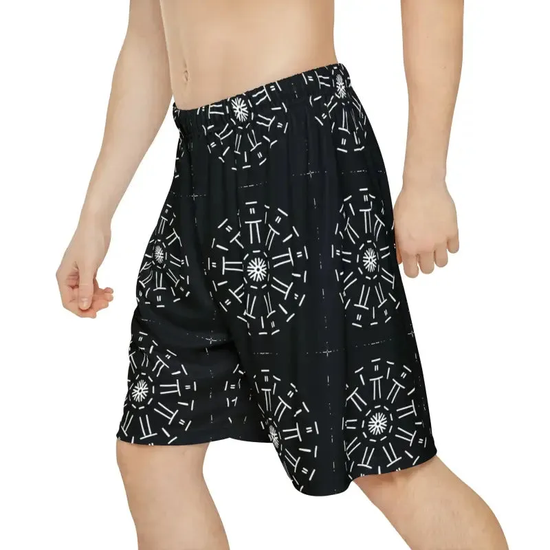 White Pattern Men's Sports Shorts for Ultimate Workout