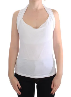 White Stretch Sleeveless Blouse
