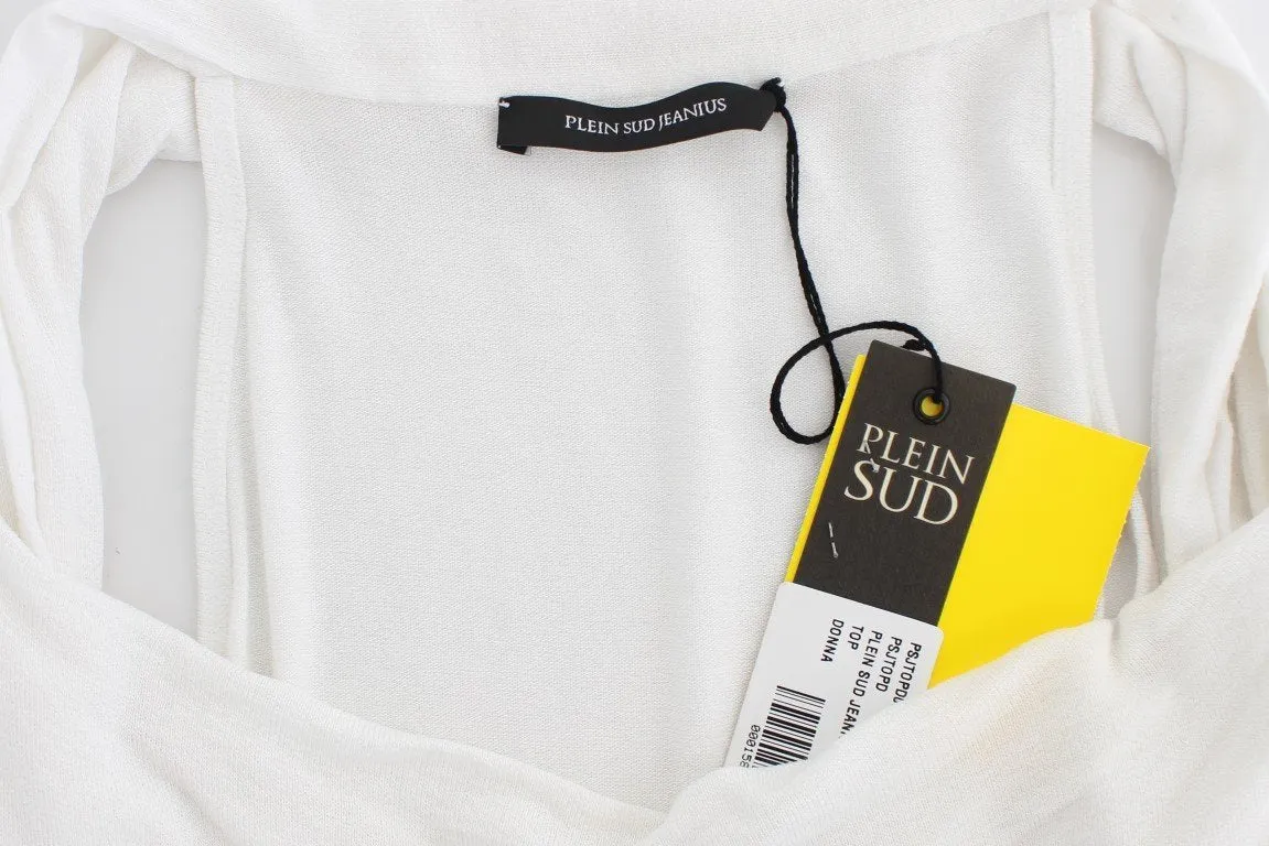 White Stretch Sleeveless Blouse