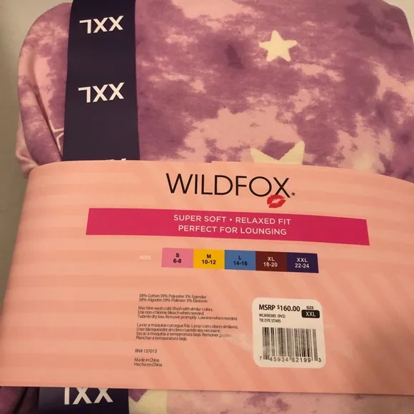 Wildfox tie dye with stars lounge set. NWT various size