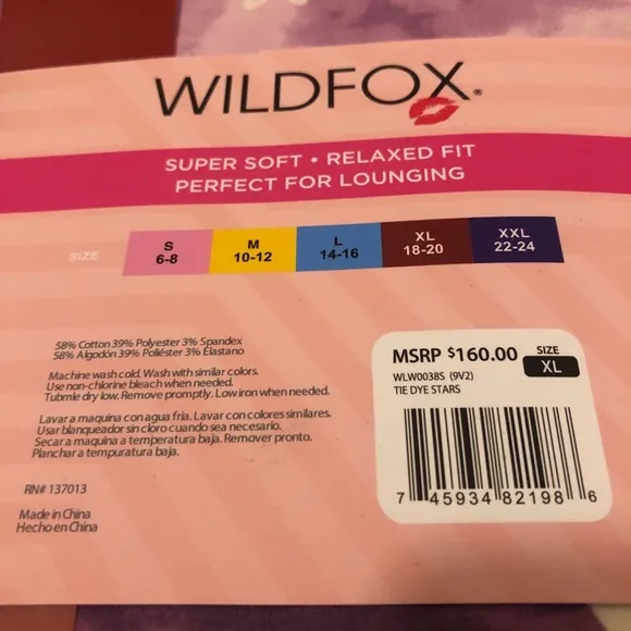 Wildfox tie dye with stars lounge set. NWT various size