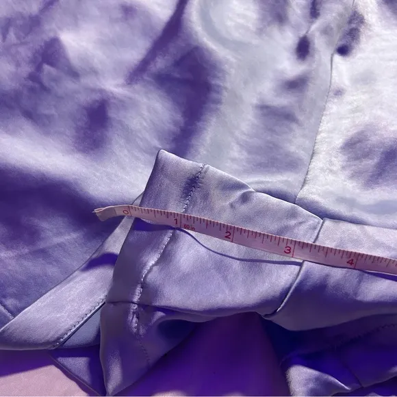 Women’s Medium Satin Pajama Bottom Blue Sleep Shorts Rope Tie Thick Material